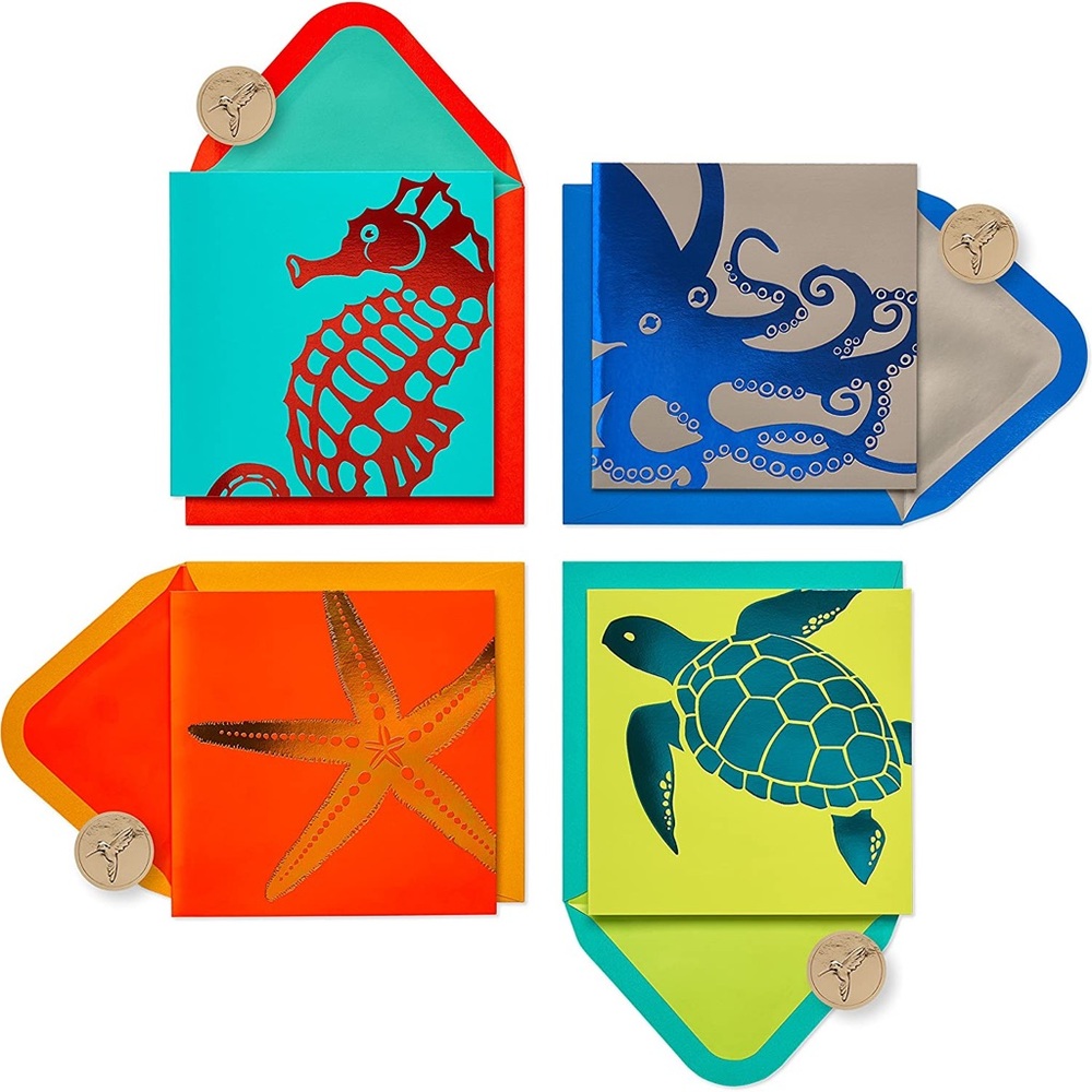 🆕Papyrus Sea Life Stationery Set, 20 Count (4 Designs)